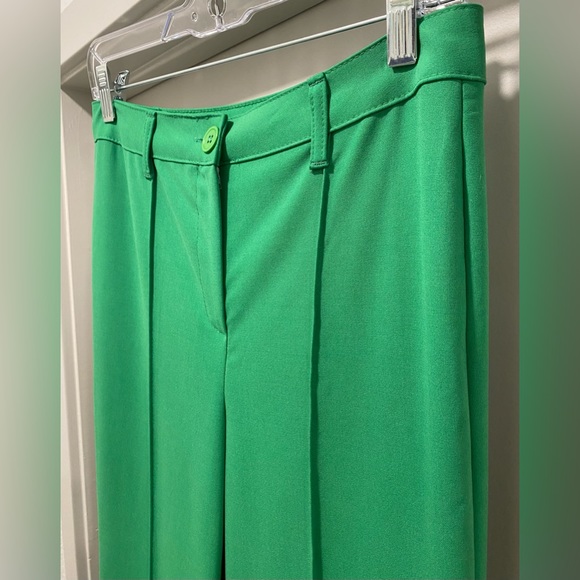 Busem Green High-Waist Pleated Trousers Pants - L - Picture 6 of 14